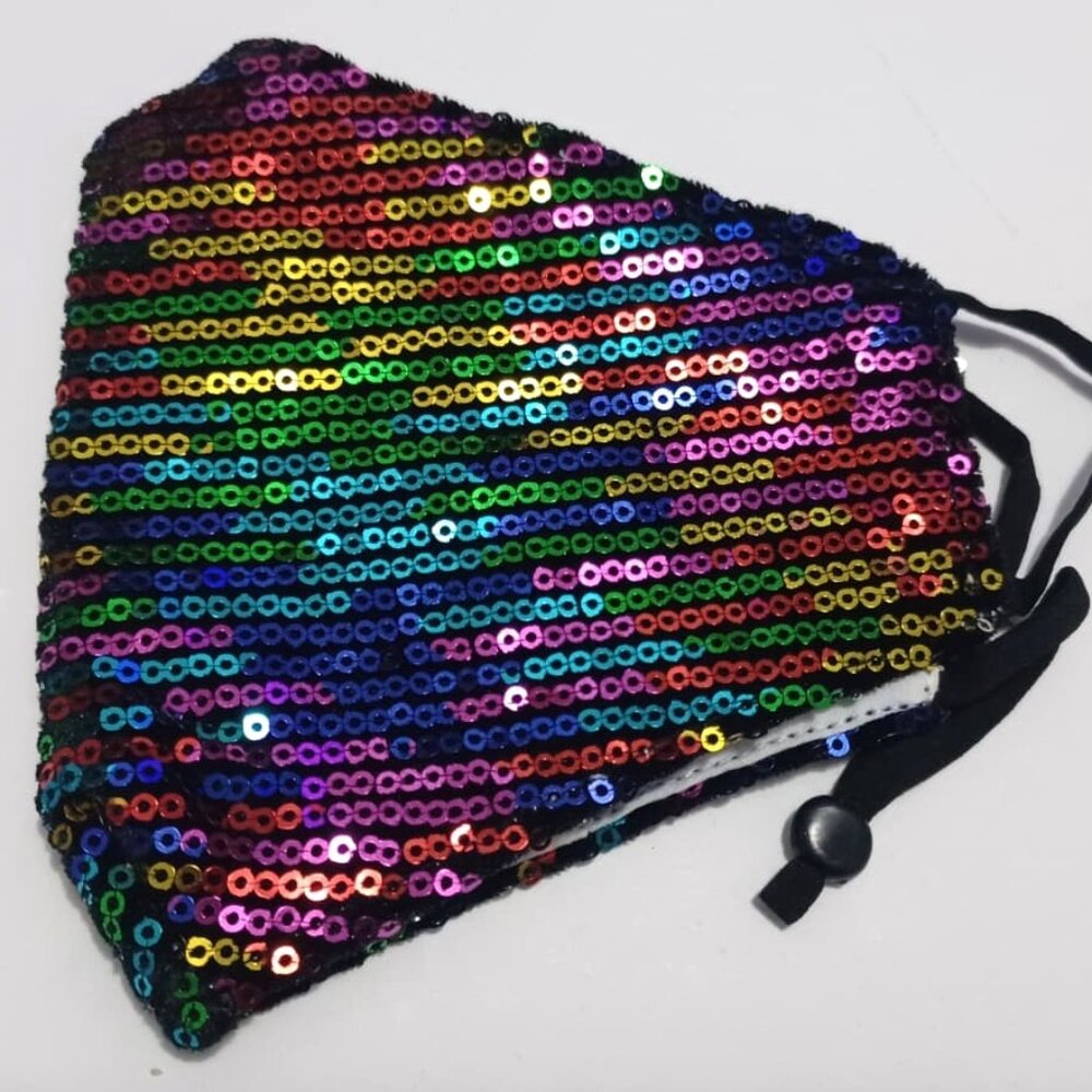 Sequin Multicolor Reusable Face Mask, Non-Medical